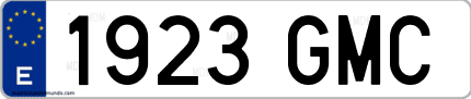 Ejemplo de matrícula de coche ordinaria 1923 GMC