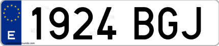Ejemplo de matrícula de coche ordinaria 1924 BGJ