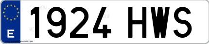 Ejemplo de matrícula española 1924 HWS