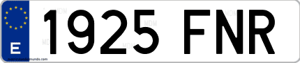 Ejemplo de matrícula de coche ordinaria 1925 FNR