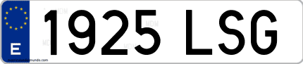 Ejemplo de matrícula de coche ordinaria 1925 LSG