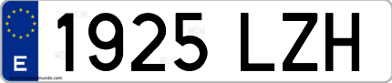 Ejemplo de matrícula de coche ordinaria 1925 LZH