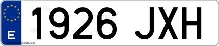 Ejemplo de matrícula española 1926 JXH