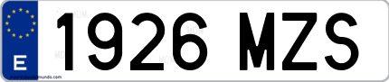 Ejemplo de matrícula de coche ordinaria 1926 MZS