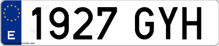 Ejemplo de matrícula de coche ordinaria 1927 GYH