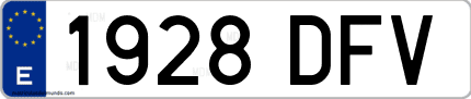 Ejemplo de matrícula de coche ordinaria 1928 DFV