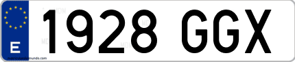 Ejemplo de matrícula de coche ordinaria 1928 GGX