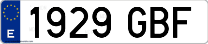 Ejemplo de matrícula de coche ordinaria 1929 GBF