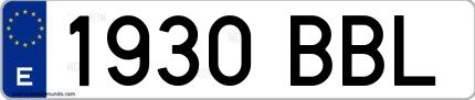 Ejemplo de matrícula española 1930 BBL