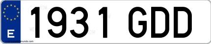 Ejemplo de matrícula española 1931 GDD