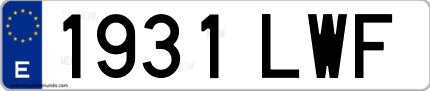 Ejemplo de matrícula de coche ordinaria 1931 LWF