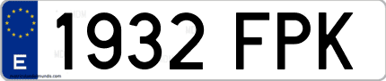 Ejemplo de matrícula de coche ordinaria 1932 FPK