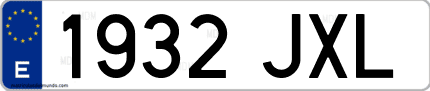 Ejemplo de matrícula de coche ordinaria 1932 JXL