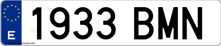 Ejemplo de matrícula de coche ordinaria 1933 BMN