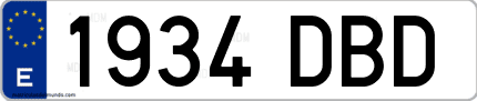 Ejemplo de matrícula de coche ordinaria 1934 DBD