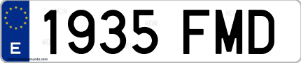 Ejemplo de matrícula de coche ordinaria 1935 FMD