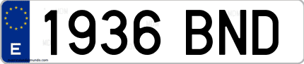 Ejemplo de matrícula de coche ordinaria 1936 BND