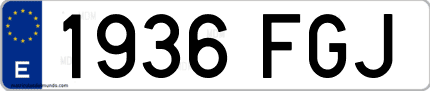 Ejemplo de matrícula de coche ordinaria 1936 FGJ