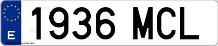 Ejemplo de matrícula española 1936 MCL