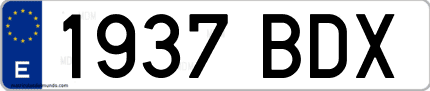 Ejemplo de matrícula de coche ordinaria 1937 BDX