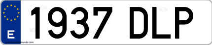 Ejemplo de matrícula de coche ordinaria 1937 DLP