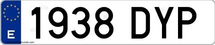 Ejemplo de matrícula española 1938 DYP