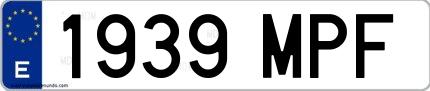 Ejemplo de matrícula española 1939 MPF