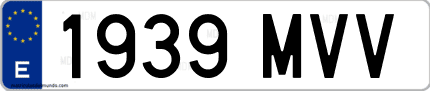 Ejemplo de matrícula de coche ordinaria 1939 MVV