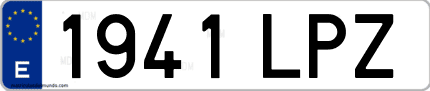 Ejemplo de matrícula de coche ordinaria 1941 LPZ