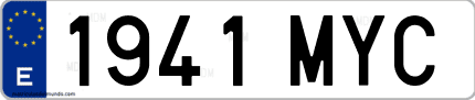 Ejemplo de matrícula de coche ordinaria 1941 MYC