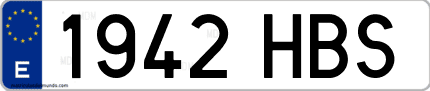 Ejemplo de matrícula de coche ordinaria 1942 HBS