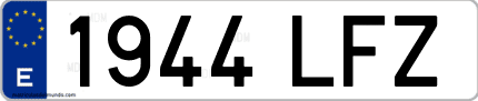 Ejemplo de matrícula de coche ordinaria 1944 LFZ