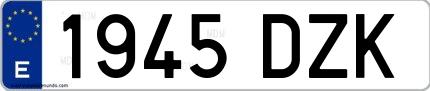 Ejemplo de matrícula española 1945 DZK