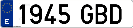 Ejemplo de matrícula de coche ordinaria 1945 GBD