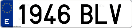 Ejemplo de matrícula de coche ordinaria 1946 BLV