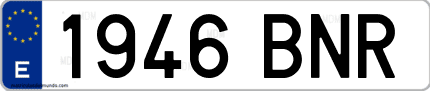 Ejemplo de matrícula de coche ordinaria 1946 BNR