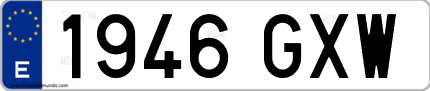 Ejemplo de matrícula de coche ordinaria 1946 GXW