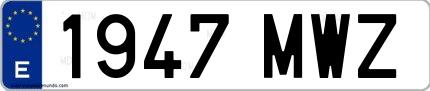Ejemplo de matrícula española 1947 MWZ