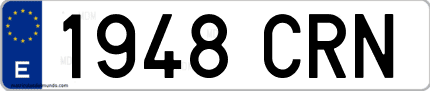 Ejemplo de matrícula de coche ordinaria 1948 CRN