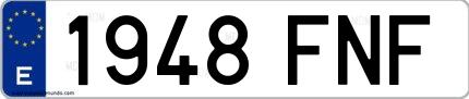 Ejemplo de matrícula española 1948 FNF