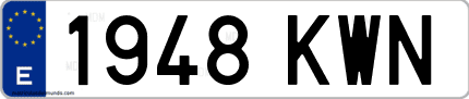 Ejemplo de matrícula de coche ordinaria 1948 KWN