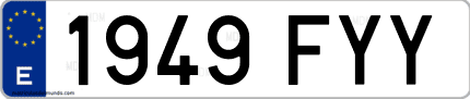 Ejemplo de matrícula de coche ordinaria 1949 FYY