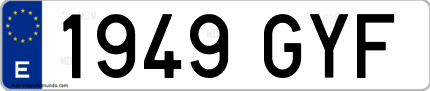 Ejemplo de matrícula de coche ordinaria 1949 GYF