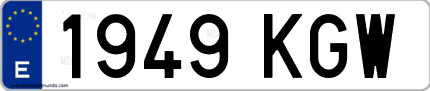 Ejemplo de matrícula de coche ordinaria 1949 KGW