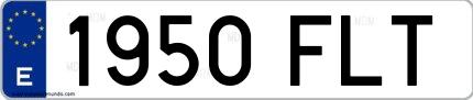 Ejemplo de matrícula española 1950 FLT