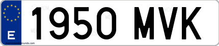 Ejemplo de matrícula de coche ordinaria 1950 MVK