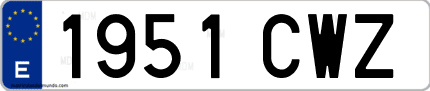 Ejemplo de matrícula de coche ordinaria 1951 CWZ