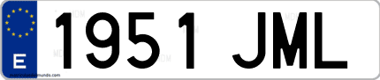 Ejemplo de matrícula de coche ordinaria 1951 JML