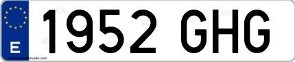 Ejemplo de matrícula española 1952 GHG
