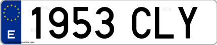 Ejemplo de matrícula de coche ordinaria 1953 CLY